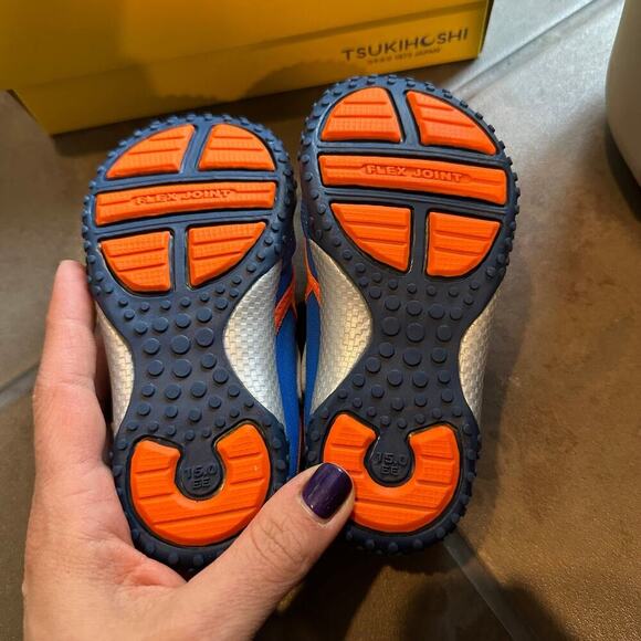 NEW Tsukihoshi Blue/Orange Mary Jane Neo Shoes, Sz 8 (EU 25, fits big!) - Picture 4 of 10